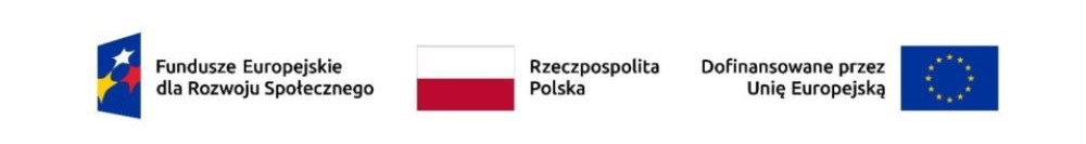 Logotypy programu Fundusze Europejskie dla Rozwoju Społecznego (FERS) obejmują znak Funduszy Europejskich, Barwy RP oraz znak Unii Europejskiej